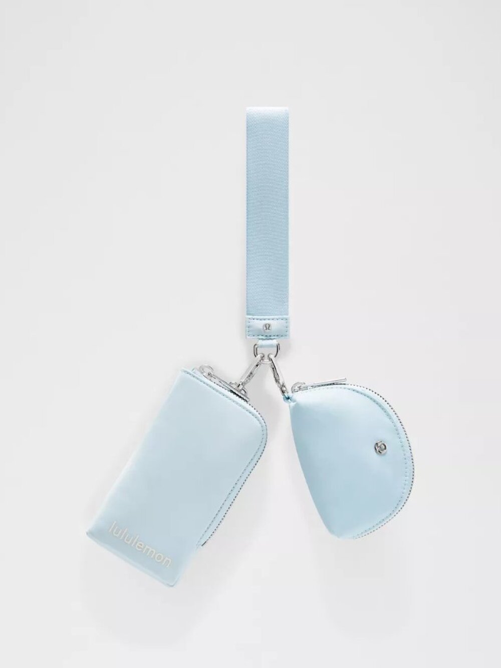 Lululemon Double Wristlet Wallet Foam Cloud/Light Ivory/Silver